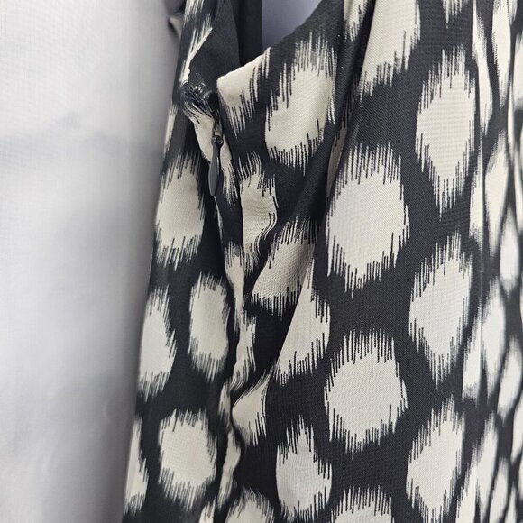 Jessica Howard Black Gray Polka Dot Dress Ruffled Sleeveless Retro 14P - Picture 6 of 11